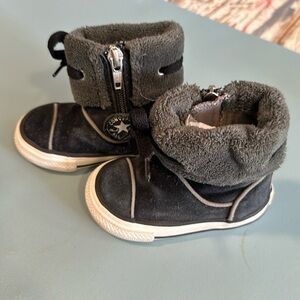 Converse black and grey all star high tops size 4